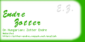 endre zotter business card